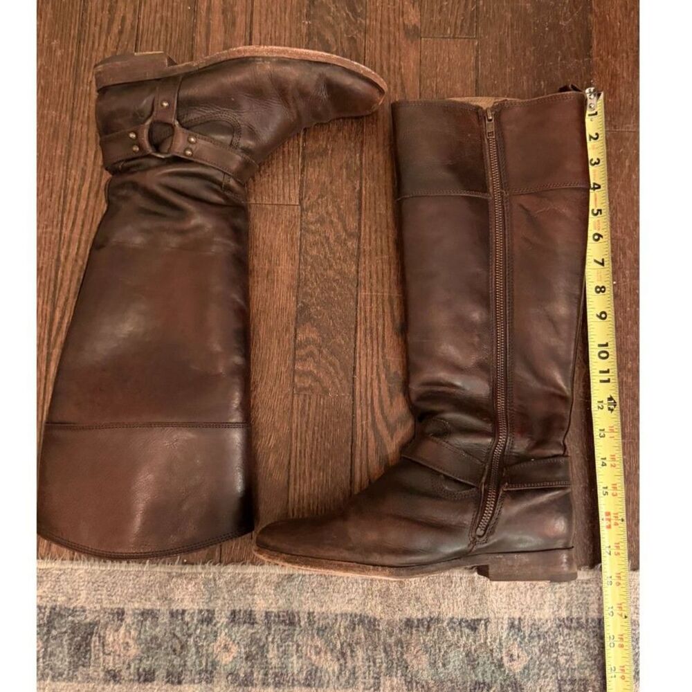 FRYE Melissa Harness Wide Calf Boots with Inside Zip in Women's 9B
